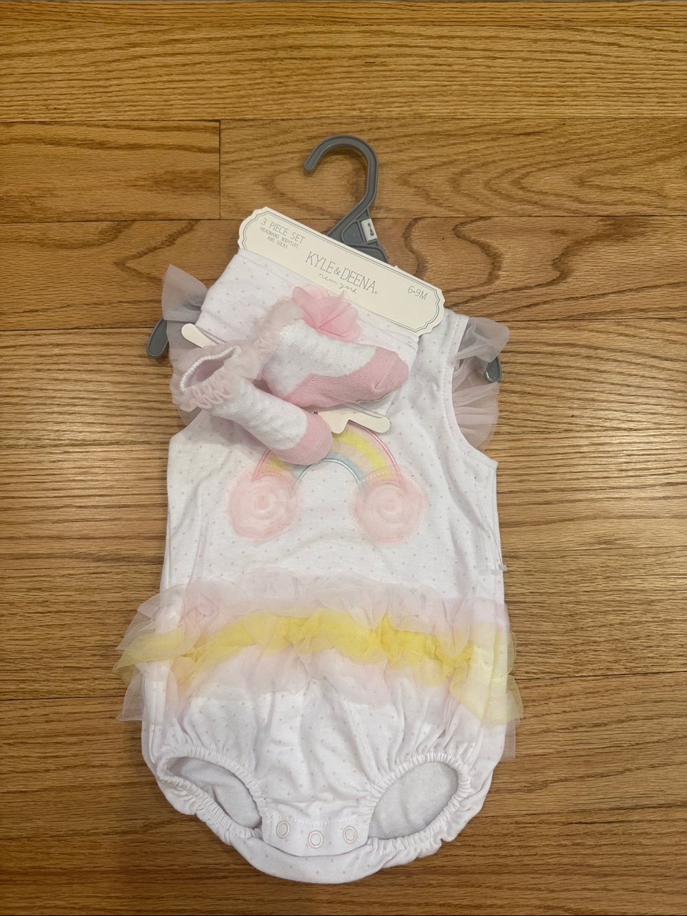 Kyle & Deena Pink Rainbow Tulle Baby One-Piece